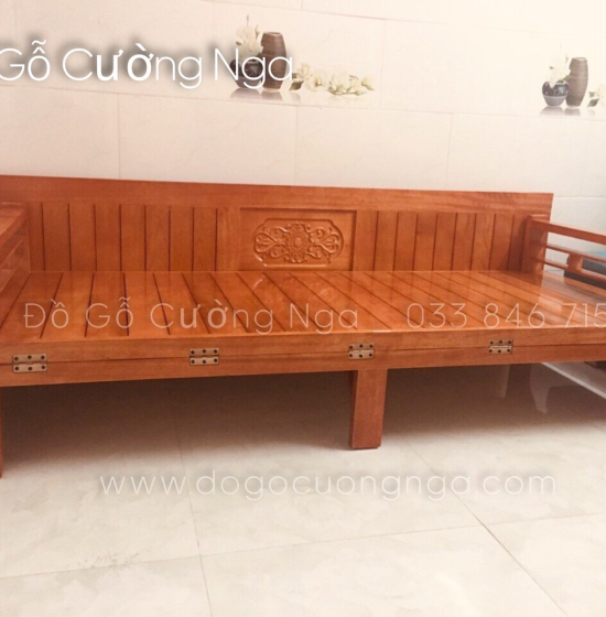 Giường gấp gỗ sồi - ghế mở thành giường hiện đại 