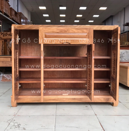 Tủ Giày Gỗ Hương Xám 4 Cánh Hiện Đại Giá Rẻ TD 09