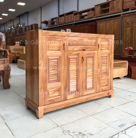 Tủ Giày Gỗ Hương Xám 4 Cánh Hiện Đại Giá Rẻ TD 09