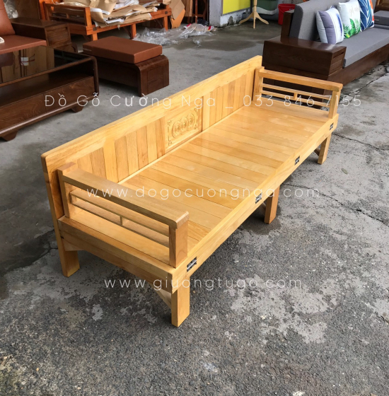 Ghế Giường Gấp Đa Năng Gỗ Sồi 1m4x1m9 Màu Tự Nhiên Giá Rẻ 