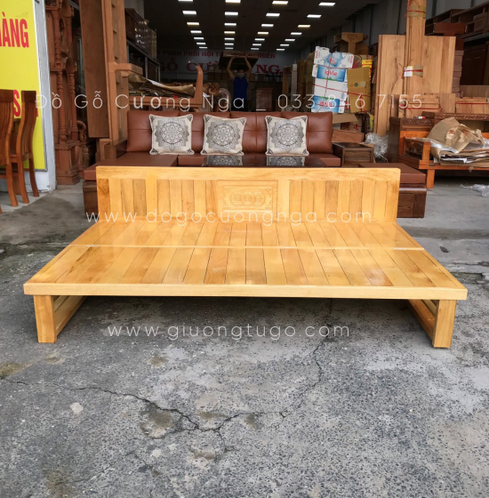 Giường gấp gỗ sồi màu tự nhiên 