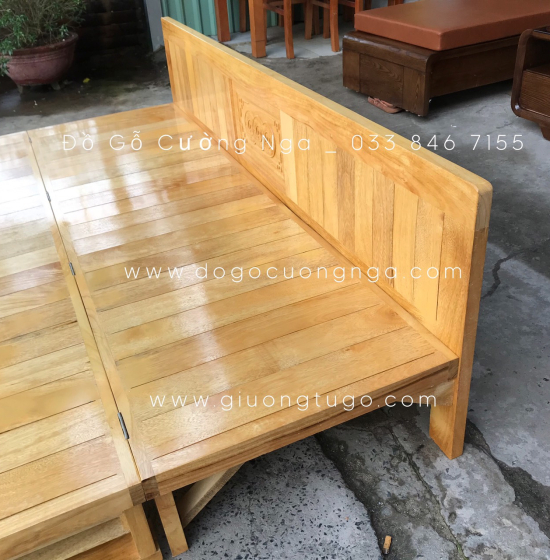 Giường gấp gỗ sồi màu tự nhiên 