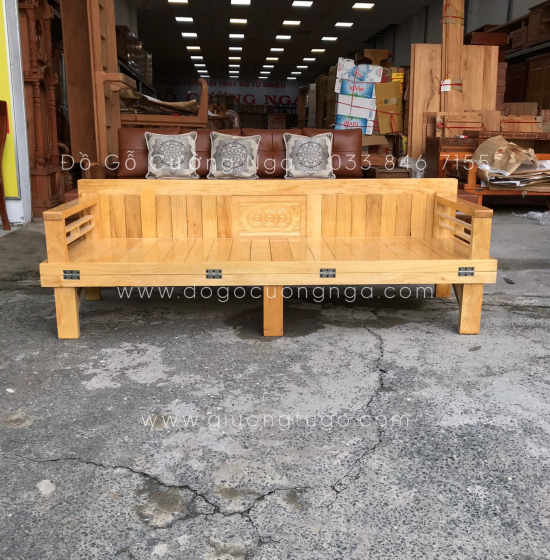 Giường gấp gỗ sồi màu tự nhiên 