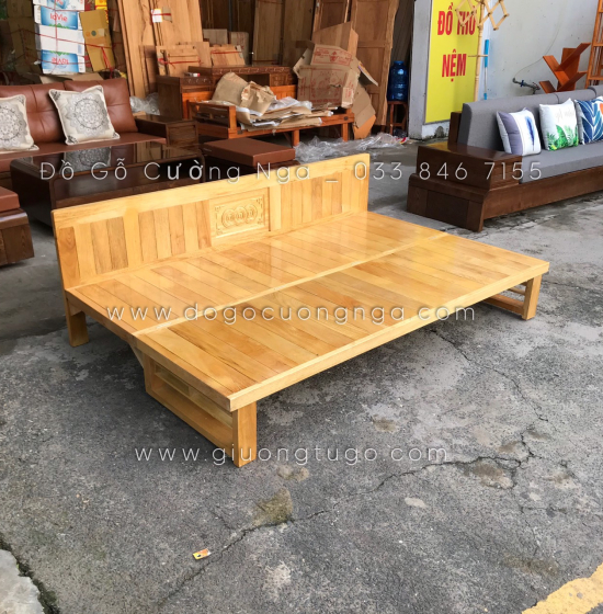 Giường gấp gỗ sồi màu tự nhiên 