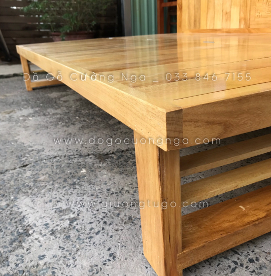 Ghế Giường Gấp Đa Năng Gỗ Sồi 1m4x1m9 Màu Tự Nhiên Giá Rẻ 