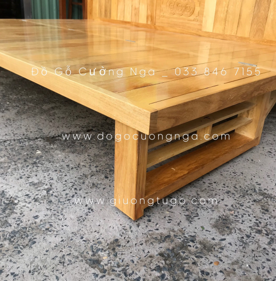 Giường gấp gỗ sồi màu tự nhiên 