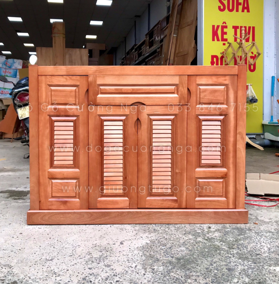 Tủ Giày Dép Gỗ Xoan Đào 4 Cánh Hiện Đại Giá Rẻ TD 014