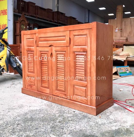 Tủ Giày Dép Gỗ Xoan Đào 4 Cánh Hiện Đại Giá Rẻ TD 014
