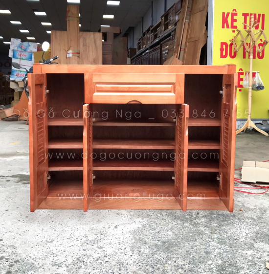 Tủ Giày Dép Gỗ Xoan Đào 4 Cánh Hiện Đại Giá Rẻ TD 014