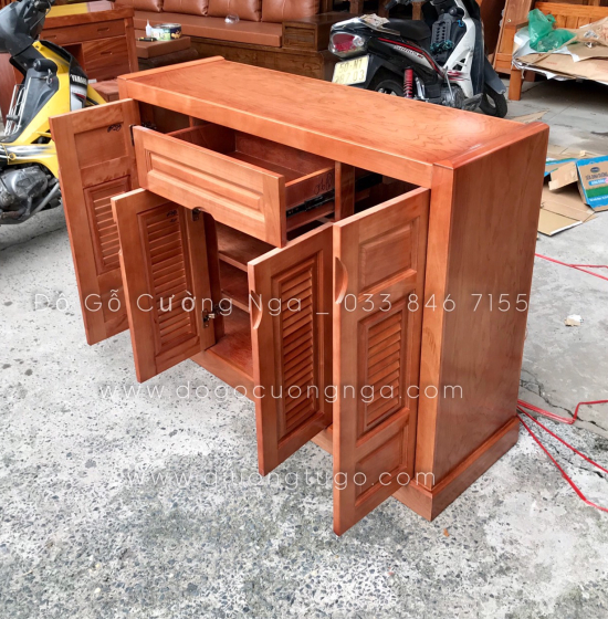 Tủ Giày Dép Gỗ Xoan Đào 4 Cánh Hiện Đại Giá Rẻ TD 014