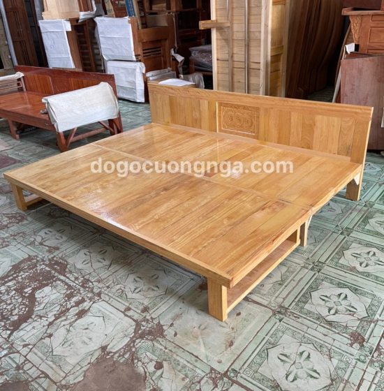 Ghế Giường Gấp Đa Năng Gỗ Sồi 1m4x1m9 Màu Tự Nhiên Giá Rẻ 