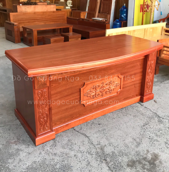 Bàn Làm Việc Giám Đốc Gỗ Xoan Đào Tự Nhiên 1m6 - BLV 06