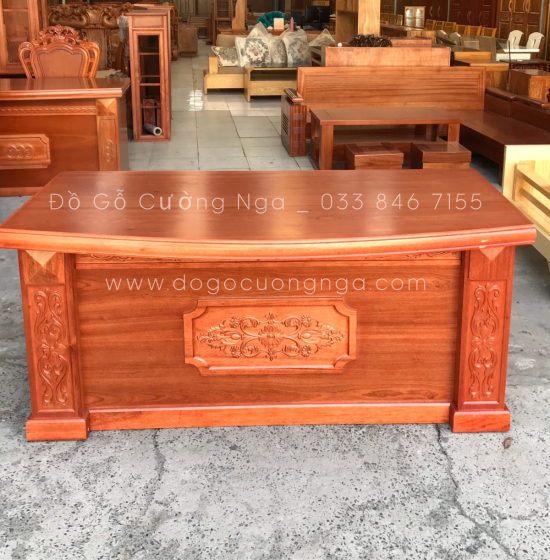 Bàn Làm Việc Giám Đốc Gỗ Xoan Đào Tự Nhiên 1m6 - BLV 06