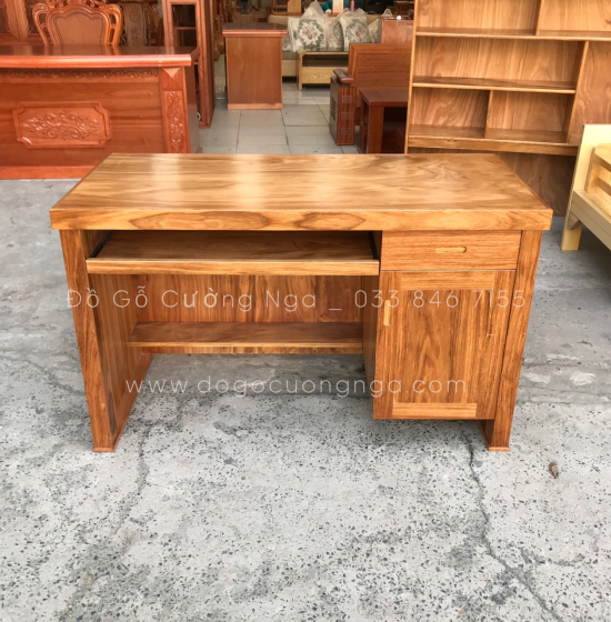 Bàn Làm Việc Gỗ Hương Xám - Bàn Vi Tính Giá Rẻ 