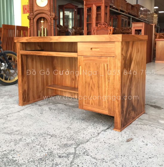 Bàn Làm Việc Gỗ Hương Xám - Bàn Vi Tính Giá Rẻ 