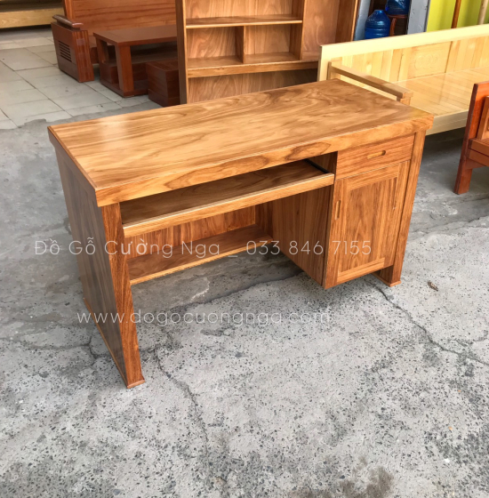 Bàn Làm Việc Gỗ Hương Xám - Bàn Vi Tính Giá Rẻ 