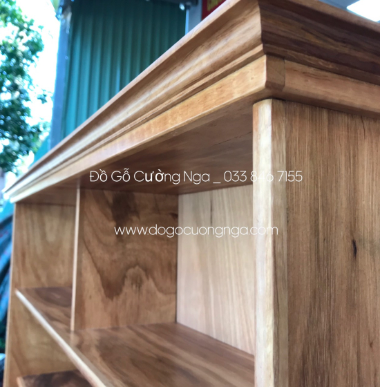 Bàn Học Sinh Gỗ Hương Xám 1m2 Kèm Giá Sách Hiện Đại 