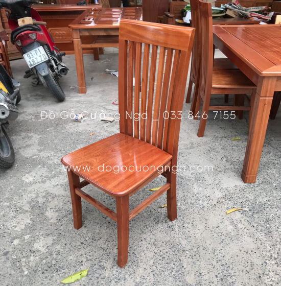 Bộ bàn ăn gỗ xoan đào 6 ghế 2 tầng - 1m6 BG 037