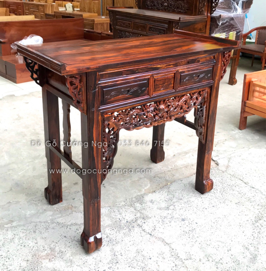 Bàn thờ gia tiên gỗ Muồng 1 tầng giá rẻ  BT 011