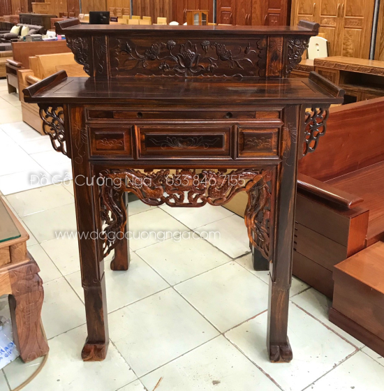 Bàn thờ gia tiên gỗ Muồng 2 tầng BT 09 - giá rẻ 