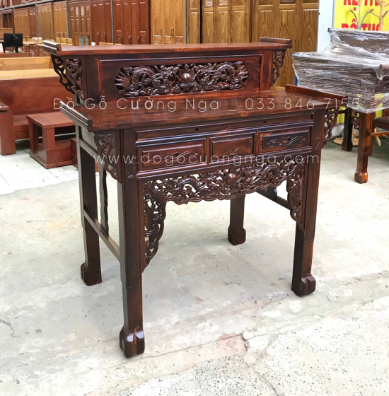 Bàn thờ gia tiên gỗ Muồng 2 tầng BT 09 - giá rẻ 