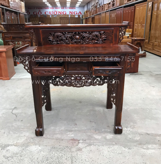 Bàn thờ gia tiên gỗ Muồng 2 tầng BT 09 - giá rẻ 