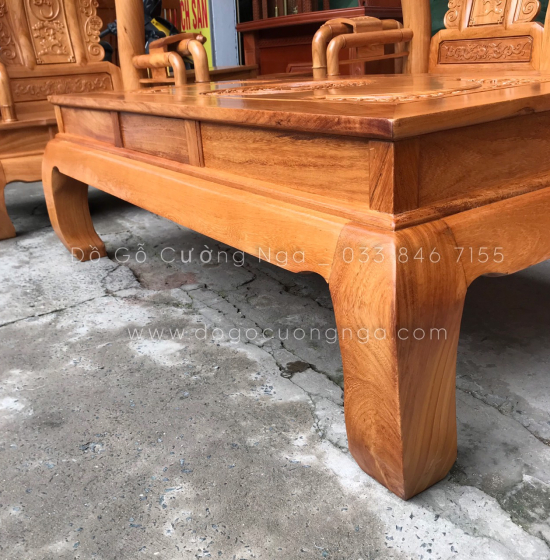 Bộ salon tần thủy hoàng gỗ gõ đỏ tay 12 cao cấp 