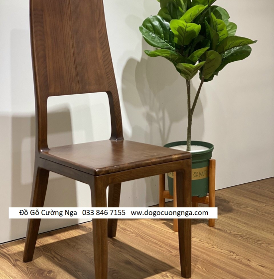 Bàn ăn gỗ sồi nga lau màu óc chó 6 ghế BG 057