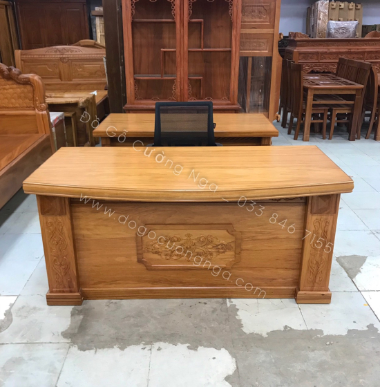 Bàn Làm Việc Giám Đốc Gỗ Gõ Đỏ 1m6 Hiện Đại Giá Rẻ - BLV 07