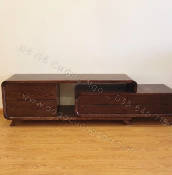 Kệ Tivi Rút Gỗ Sồi Nga Hiện Đại Lau Màu Óc Chó KG 038