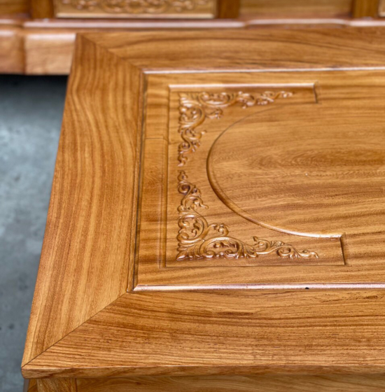 Bộ salon tần thủy hoàng gỗ gõ đỏ tay 12 cao cấp 