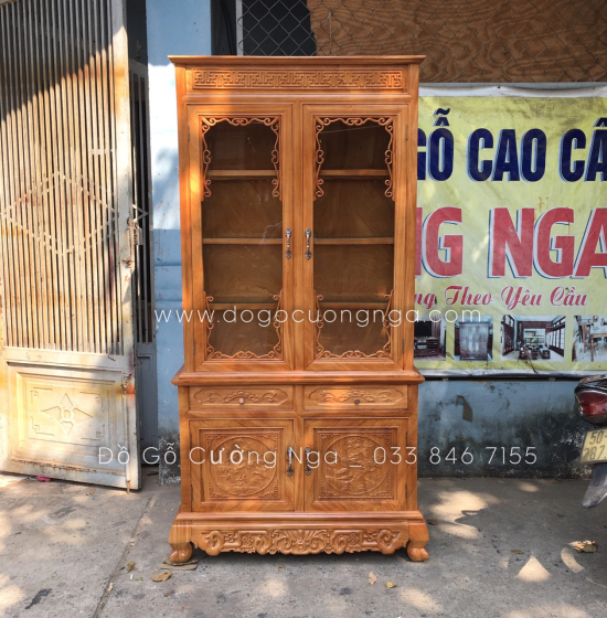 Tủ Rượu Gỗ Gõ Đỏ Vuông 1m Cao Cấp TG 14.6