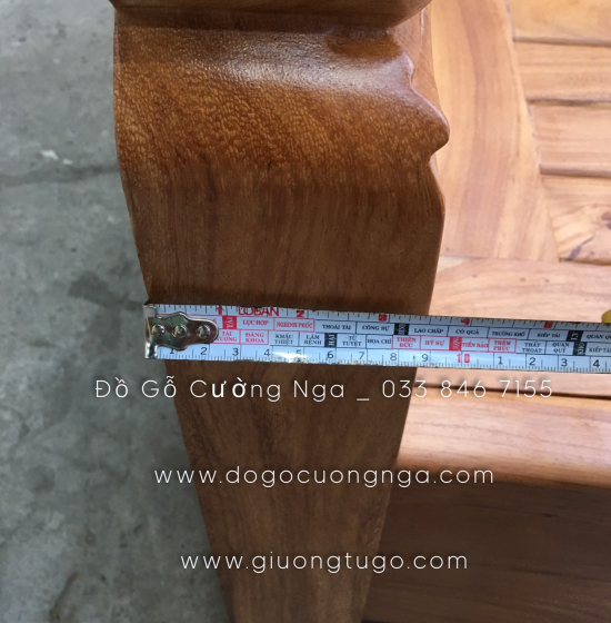 Giường ngủ gỗ gõ đỏ vạt lan - mẫu hoa hồng 