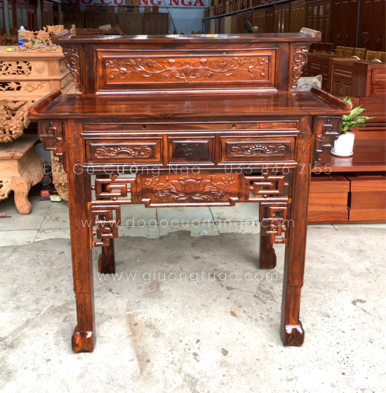 Bàn thờ gia tiên gỗ Muồng 2 tầng BT 09 - giá rẻ 