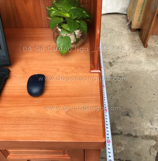 Bàn Học Gỗ Xoan Đào Cao Cấp 1m2 Kèm Giá Sách 