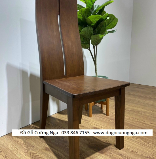 Bộ bàn ăn gỗ sồi nga 6 ghế - lau màu óc chó hiện đại 