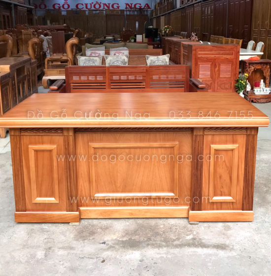Bàn Làm Việc Giám Đốc Gỗ Gõ Đỏ 1m6 Cao Cấp - Mẫu Bắt Chỉ 