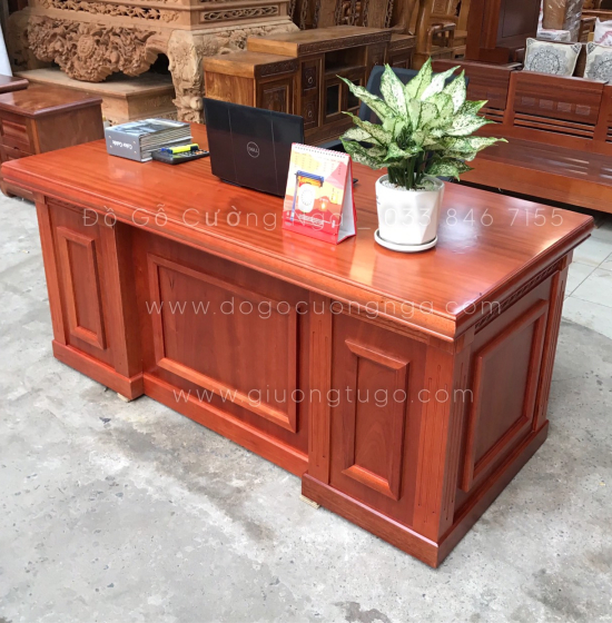 Bàn Làm Việc Giám Đốc Gỗ Xoan Đào 1m6 Hiện Đại 