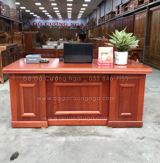 Bàn Làm Việc Giám Đốc Gỗ Xoan Đào 1m6 Hiện Đại 