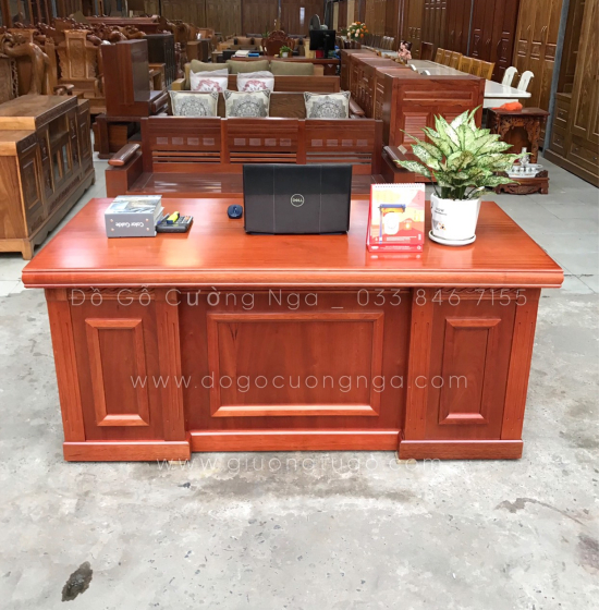 Bàn Làm Việc Giám Đốc Gỗ Xoan Đào 1m6 Hiện Đại 