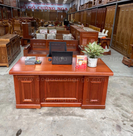 Bàn Làm Việc Giám Đốc Gỗ Xoan Đào 1m6 Hiện Đại 