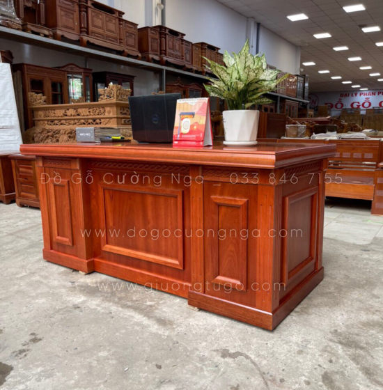Bàn Làm Việc Giám Đốc Gỗ Xoan Đào 1m6 Hiện Đại 