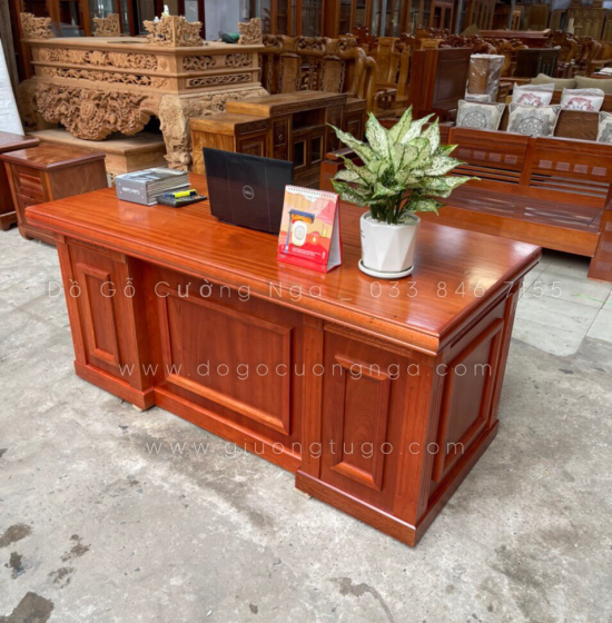 Bàn Làm Việc Giám Đốc Gỗ Xoan Đào 1m6 Hiện Đại 