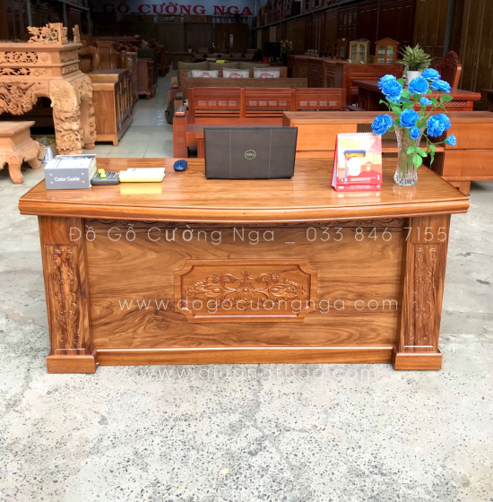 Bàn Làm Việc Giám Đốc Gỗ Hương Xám 1m6 Cao Cấp 