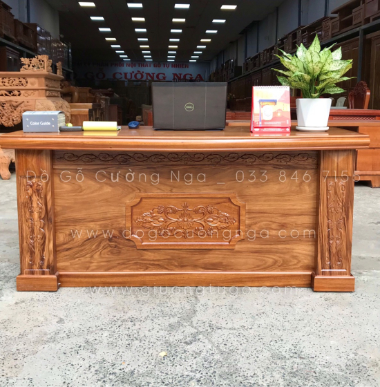 Bàn Làm Việc Giám Đốc Gỗ Hương Xám 1m6 Cao Cấp 