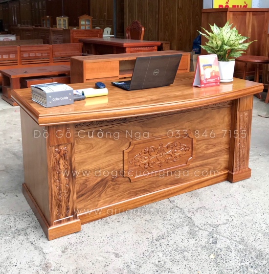 Bàn Làm Việc Giám Đốc Gỗ Hương Xám 1m6 Cao Cấp 