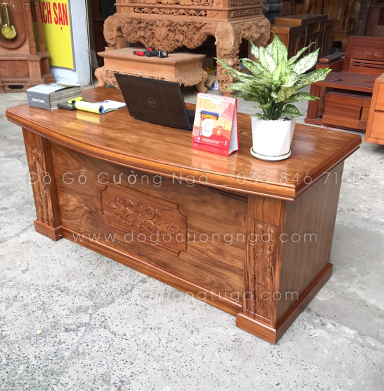 Bàn Làm Việc Giám Đốc Gỗ Hương Xám 1m6 Cao Cấp 