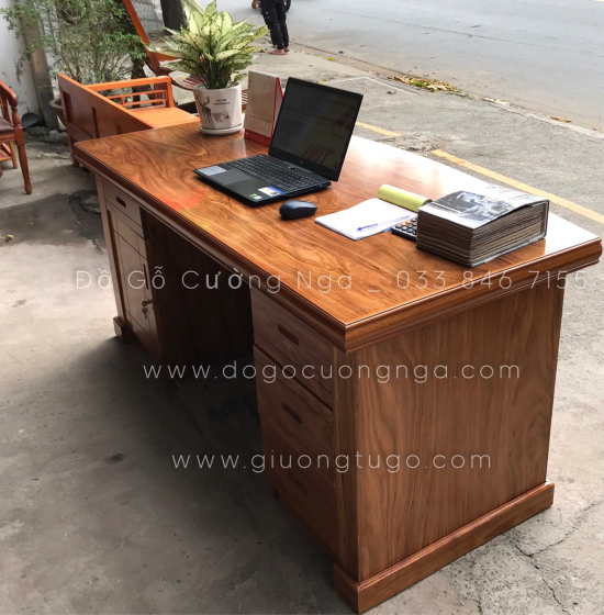 Bàn Làm Việc Giám Đốc Gỗ Hương Xám 1m6 Cao Cấp 
