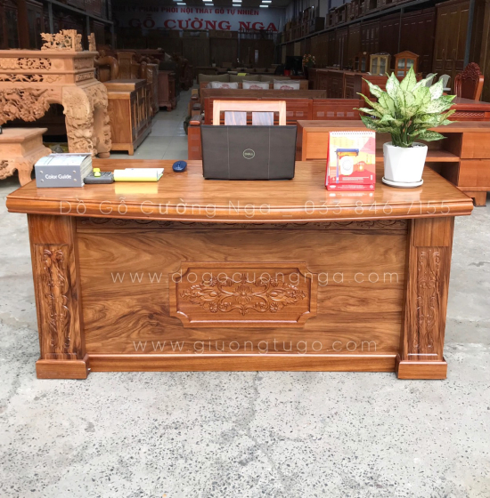 Bàn Làm Việc Giám Đốc Gỗ Hương Xám 1m6 Cao Cấp 