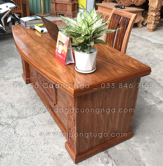 Bàn Làm Việc Giám Đốc Gỗ Hương Xám 1m6 Cao Cấp 
